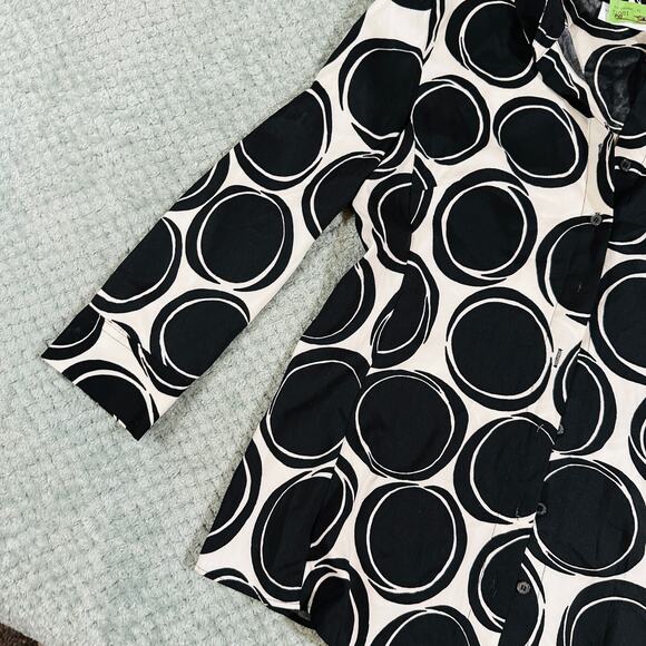 vtg y2k white/black polka dot silky coquette office siren button down blouse xs - Picture 2 of 7